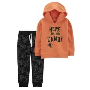 Toddler's Halloween "Here For The Candy"  2-Piece Hooded Outfit Set  18 Months